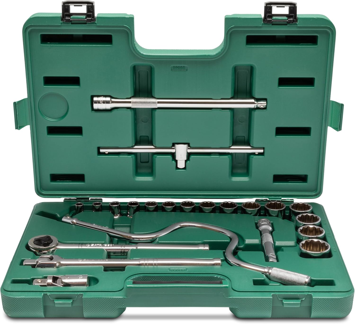 SATA, 28 PC. 1/2" DRIVE 12 POINT METRIC SOCKET SET 10-32MM