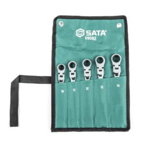 SATA, 5 Pc. Metric Flex Head Ratcheting Wrench Set (10-14 mm)