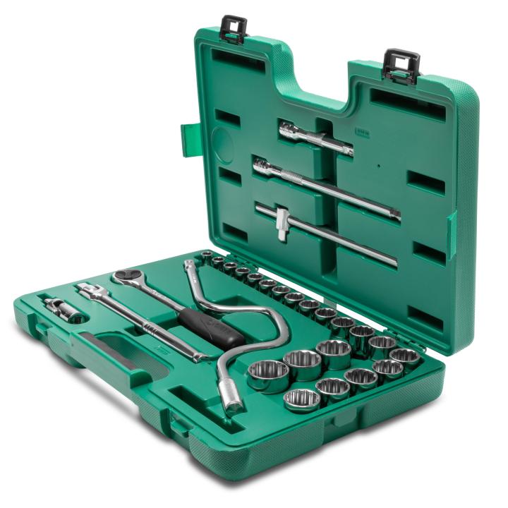 SATA, 28 PC. 1/2" DRIVE 12 POINT METRIC SOCKET SET 10-32MM - Image 5