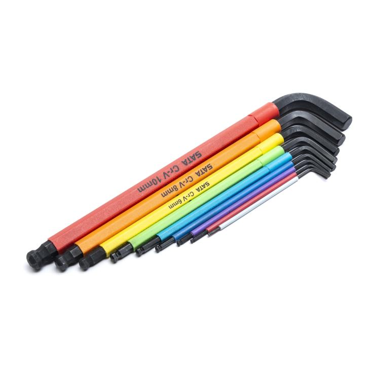 SATA, 9 Pc. Metric Long Ball Point Hex Key Set (1.5 - 10 mm) - Image 4