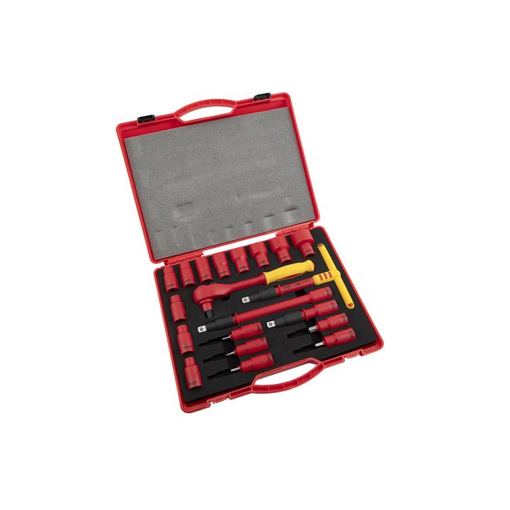 SATA, 20PC. 1/2" DR. VDE RAT AND SOCKET SET
