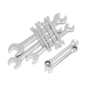 SATA ,10 PC. METRIC OPEN END AND COMBINATION RATCHETING  WRENCH TRAY SET