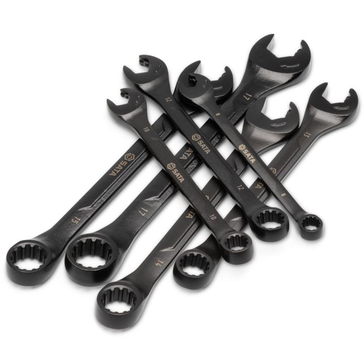 SATA, 7 Pc. Metric X6 Open End Ratcheting Combination Wrench Set (8 - 17 mm - Image 2